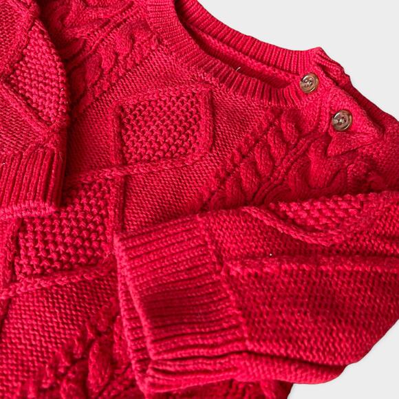 Gap Infant Baby Boy Girl Unisex Red Knit Long Sleeve Sweater 3-6mos Holiday - Picture 3 of 5